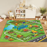 SOGA 120cm Kids Rug Street Map Play Mat Educational Baby Theme Park Area Rugs