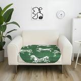 SOGA One-Seater Green Horse Print 90x90cm Throw Blanket Sofa Cover