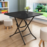 SOGA 2X Black Dining Table Portable Square Surface Space Saving Folding Desk with Lacquered Legs Home Decor