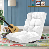 SOGA 4X Floor Recliner Folding Lounge Sofa Futon Couch Folding Chair Cushion White