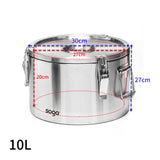 SOGA 10L 304 Stainless Steel Insulated Food Carrier Warmer Container