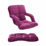 SOGA 2X Foldable Lounge Cushion Adjustable Floor Lazy Recliner Chair with Armrest - Magenta