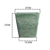 SOGA 2X 27cm Green Grey Square Resin Plant Flower Pot in Cement Pattern Planter Cachepot for Indoor Home Office