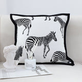 SOGA 2X 45cm Black and White Light  Luxury Zebra Cushion Decorative Square Pillow Living Room