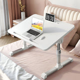 SOGA 60X40cm White Small Laptop Bed Portable Foldable Study Table Adjustable