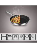 SOGA Stainless Steel Fry Pan 24cm 36cm Frying Pan Skillet Induction Non Stick Interior FryPan