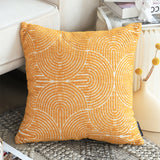 SOGA 2X 50cm Mustard Yellow Throw Pillow Geometric Indoor and Outdoor Corded for Home Decor
