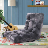 SOGA Floor 4x Recliner Folding Lounge Sofa Futon Couch Folding Chair Cushion Grey