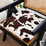 SOGA Coffee Cowhide Cushion Plush Seat Back Pillow