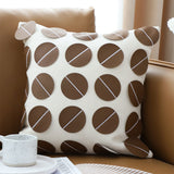 SOGA 2X 45cm Brown Leather Square Pillow with 3D Circle Pattern Decorative Cushion for Living Room