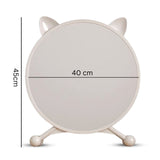 SOGA 40cm White Smart Makeup Bedroom Table Mirror Cat Ear Style No LED Light