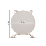 SOGA 30cm White Smart Makeup Bedroom Table Mirror Cat Ear Style No LED Light