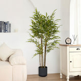 SOGA 150cm Lucky Bamboo Tree Bambusa Vulgaris Artificial Plant w/ 7 Branches Home Accent Decor