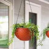 SOGA 16" Red Hanging Planter – Indoor Outdoor Pot with Drainage