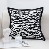 SOGA 2X 45cm Black and White Luxury Cushion Light Mottled Texture Decorative Square Pillow Living Room