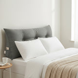 SOGA 2X 100cm Light Grey Triangular Wedge Bed Pillow Headboard Backrest Bedside Tatami Cushion Home Decor