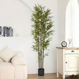 SOGA 2X 210cm Lucky Bamboo Tree Bambusa Vulgaris Artificial Plant w/ 7 Branches Home Accent Decor