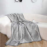 SOGA 2X Beige Geometric Swirl Throw Blanket 130x180cm Polyester