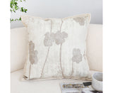 SOGA 45cm Beige Poppy Floral Linen Decorative Pillow