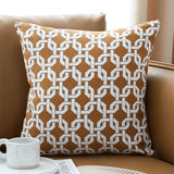 SOGA 2X 45cm Brown Checkered Chain Jacquard Square Pillow Decorative Cushion for Living Room