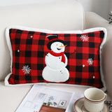 SOGA 2X 30cm Throw Pillow Red Christmas Snowman Lumbar Cushion for Festive Holiday Winter Home Decor