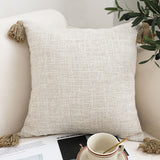 SOGA 2X 45cm Beige Pillow Textured Throw Cover Luxurious Rib Knit Ribbed Cotton Throw Pillow