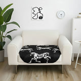 SOGA One-Seater Black Horse Print 90x90cm Throw Blanket Sofa Cover