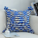 SOGA 45cm Throw Pillow Deep Sea Blue Gradient Dyed Decorative Soft Square for Couch or Bed