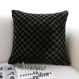 SOGA 2X 45cm Urban Light Luxury Pillow Dark Night Green Checkered Square Throw Pillow