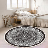 SOGA 120cm Mandala Modern Ethnic Tassel Print Anti-slip Doormat Home Decor