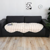 SOGA Two-seater White Faux Fur Throw Blanket 90x160cm Polyester