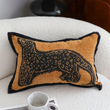 SOGA 2X 30cm Stylish Golden Yellow Black Leopard Pattern Throw Pillow