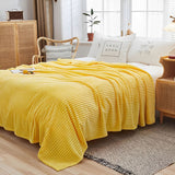 SOGA Yellow Throw Blanket Warm Cozy Striped Pattern Thin Flannel Coverlet Fleece Bed Sofa Comforter