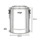 SOGA 2X 40L Stainless Steel Insulated Stock Pot Hot & Cold Beverage Container