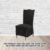 SOGA 2X Black Chair Cover Seat Protector with Ruffle Skirt Stretch Slipcover Wedding Party Home Decor