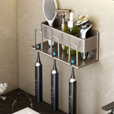 SOGA 21cm Wall-Mounted Bathroom Storage Organiser Space Saving Adhesive Shelf Rack