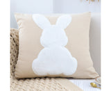 SOGA 2X 45cm Throw Pillow Light Tan Square Cushion with Soft White Rabbit Design Decorative Home Decor