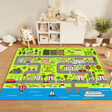 SOGA 120cm Kids Ru g Street Map Play Mat Educational Baby Theme Park Area Rugs