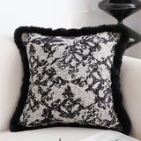 SOGA 2X 45cm Vintage Black Herringbone Pillowcase Set & Square Throw Pillow