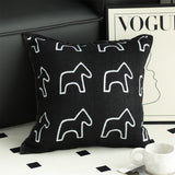 SOGA 2X 45cm Throw Pillow Black Teddy Fleece Square Pony Design Decorative Cushion for Living Room