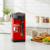 SOGA 4.2L Red Stainless Steel Electric Thermal Pot Dispenser with 3 Dispensing Modes