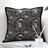 SOGA 45cm Throw Pillow Black Cat Paradise Wide Border Decorative Cushion for Living Room