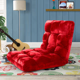 SOGA Floor Recliner Folding Lounge Sofa Futon Couch Folding Chair Cushion Red x2