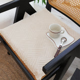 SOGA Beige Chevron Square Cushion Soft Leaning Plush Backrest Throw Seat Pillow