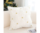 SOGA 45cm Cream Gold Star Textured Celestial Pillow