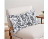 SOGA 35cm Modern Charcoal Palm Leaf Print Contemporary Throw Pillow