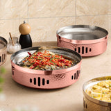 SOGA 26cm Hammered Texture Dry Pot in Rose Gold Color for a Kitchen Essential