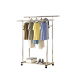 SOGA 2X 120cm Stainless Steel Floor-Standing Clothes Rack - Durable and Space-Saving Laundry Organizer