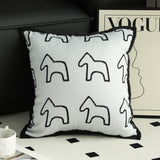 SOGA 2X 45cm Throw Pillow White Teddy Fleece Square Pony Design Decorative Cushion for Living Room