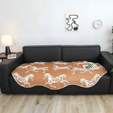 SOGA Two-Seater Orange Horse Print 90x180cm Throw Blanket Sofa Cover